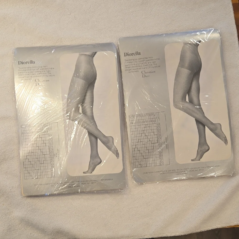 ​Christian Dior Diorella Hosiery Set (2) - French Taupe - NIB SEALED RARE Vtg